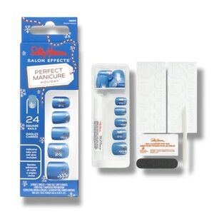 Sally Hansen Christmas Winter Perfect Manicure Press On Nail Kit – “Snow-mance”